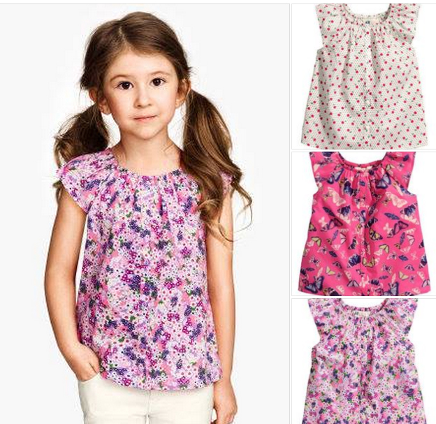 Áo H&M bé gái, hàng xuất made in Bangladesh., size 2/3 đến 7/8.